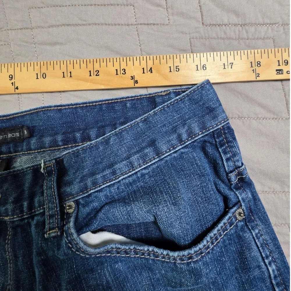 Calvin Klein Jeans Mens 34 Bootcut Medium Wash Blue Denim Pants 0984